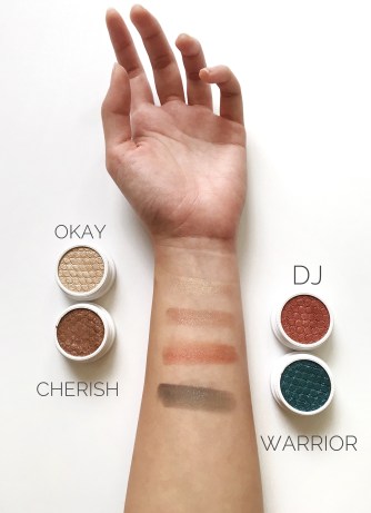 Delilah x Colourpop swatches